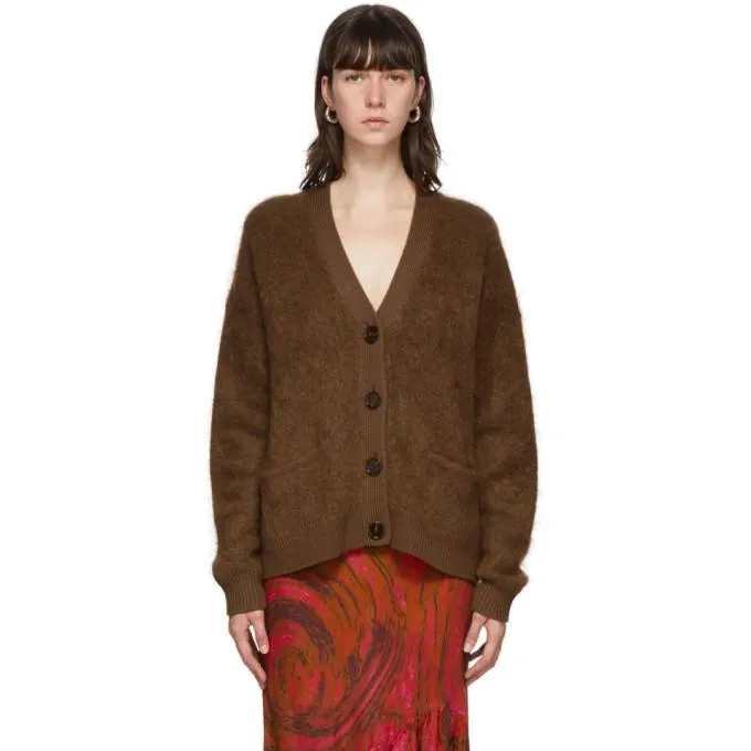 Acne Studios Brown Mohair and Wool Cardigan