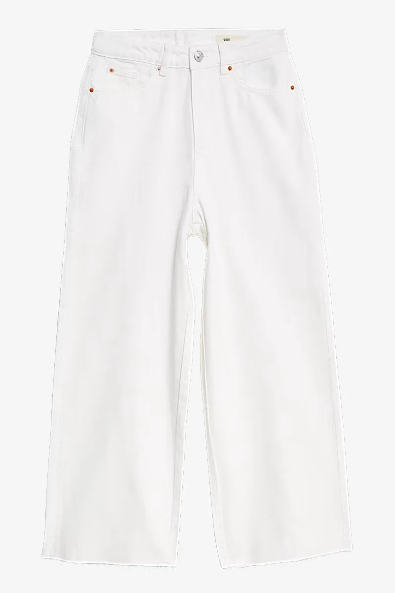 Ex M&S Lyocell Blend High Waisted Wide Leg Grazer Jeans