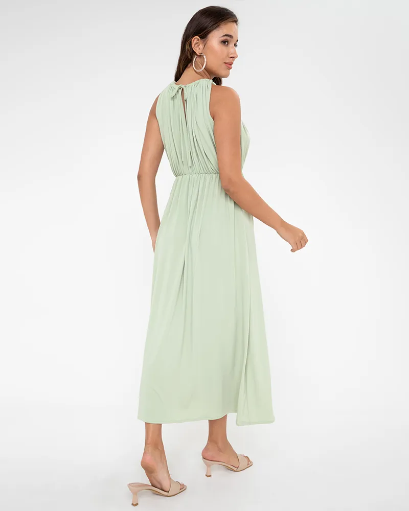 Guistina Halter Neckline Jersey Maxi Dress