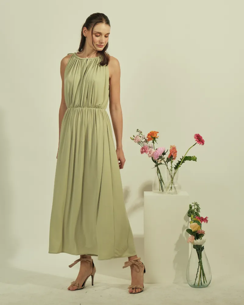 Guistina Halter Neckline Jersey Maxi Dress