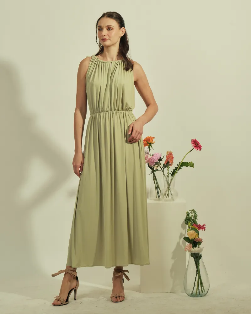 Guistina Halter Neckline Jersey Maxi Dress