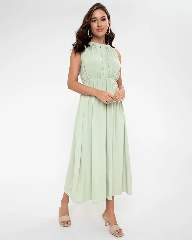 Guistina Halter Neckline Jersey Maxi Dress
