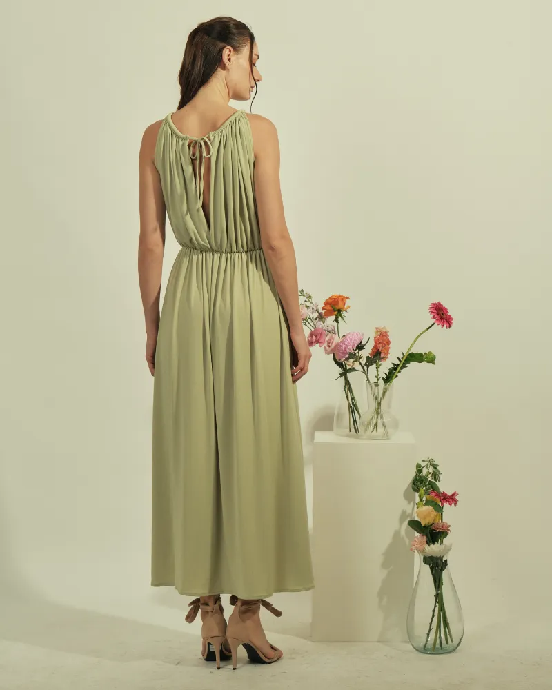 Guistina Halter Neckline Jersey Maxi Dress