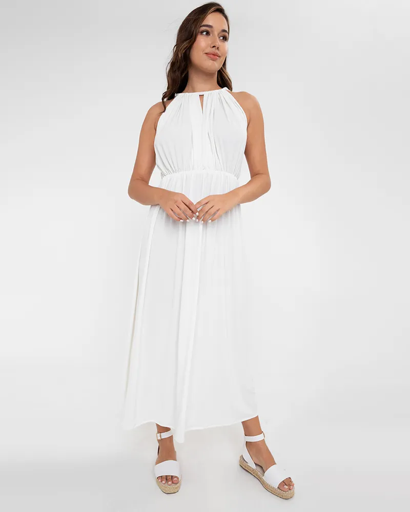 Guistina Halter Neckline Jersey Maxi Dress