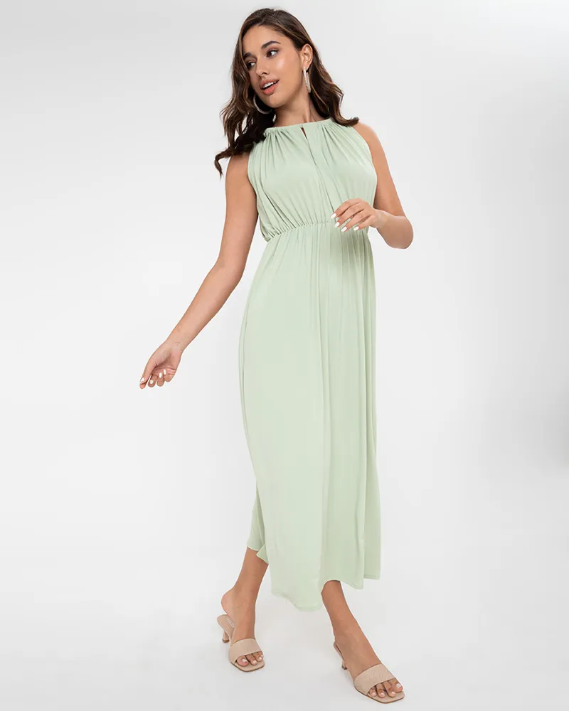Guistina Halter Neckline Jersey Maxi Dress