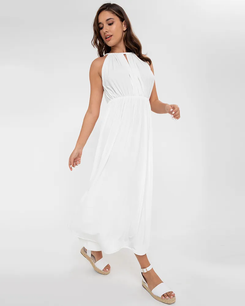 Guistina Halter Neckline Jersey Maxi Dress