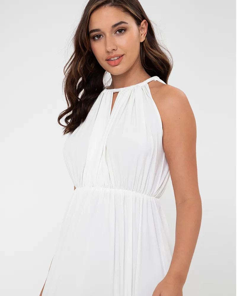 Guistina Halter Neckline Jersey Maxi Dress