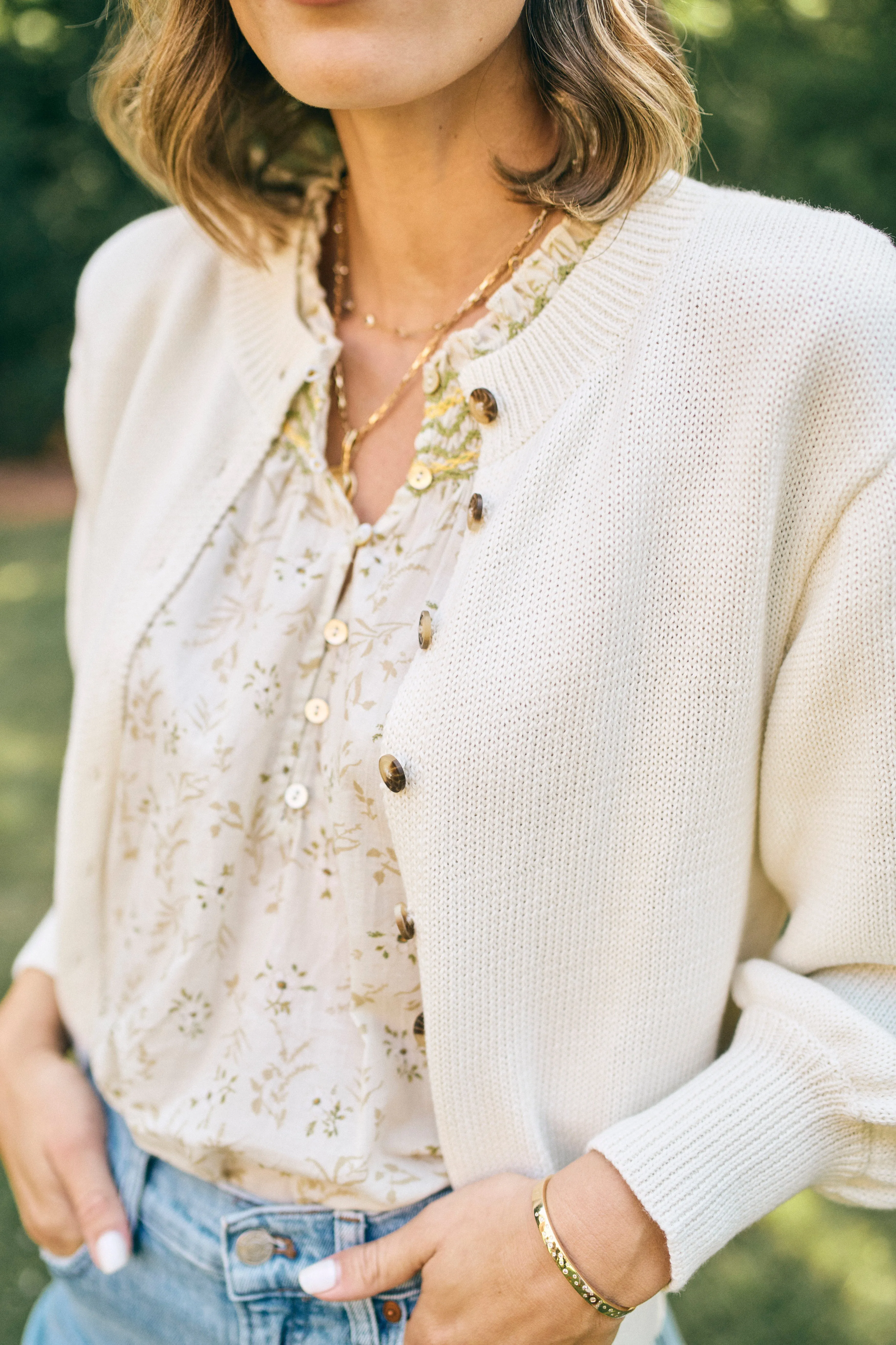 Jen Cardigan in Ivory