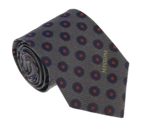 Missoni U5027 Gray/Black Polka Dots Pure Silk Tie