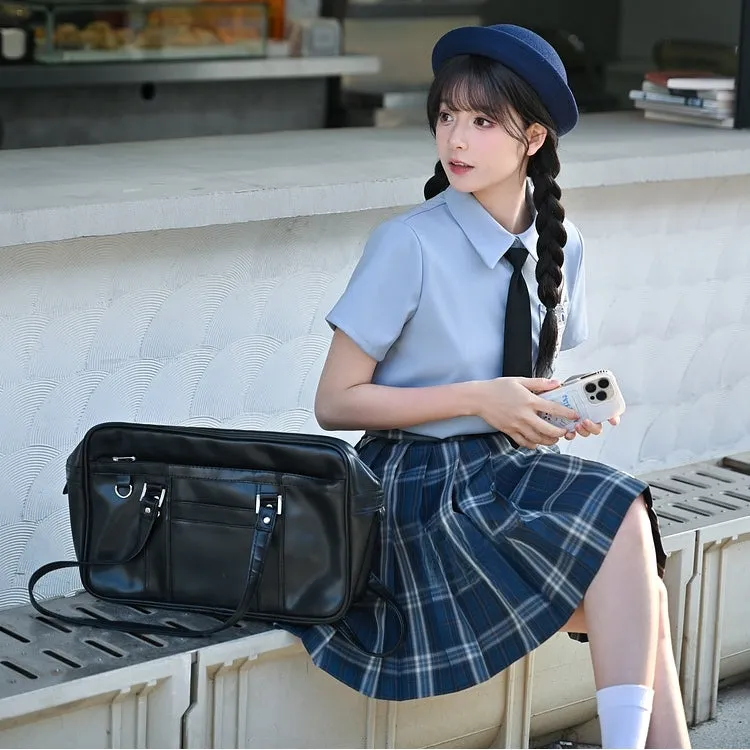 Sweet Summer Dark Blue Plaid Print High Waist JK Skirt